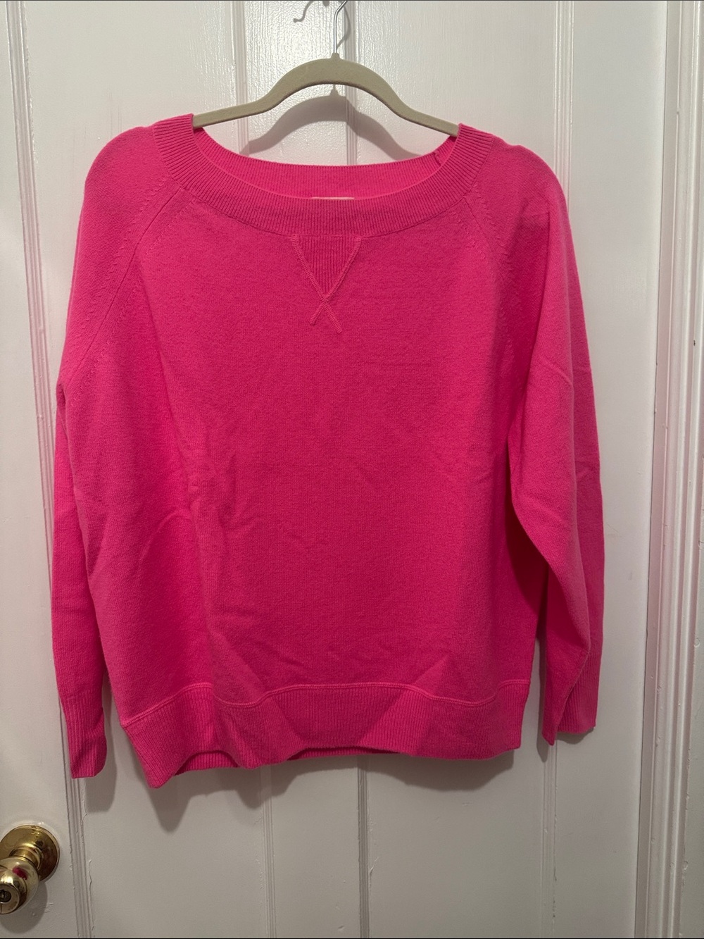J.Crew oversized hot pink cashmere sweater